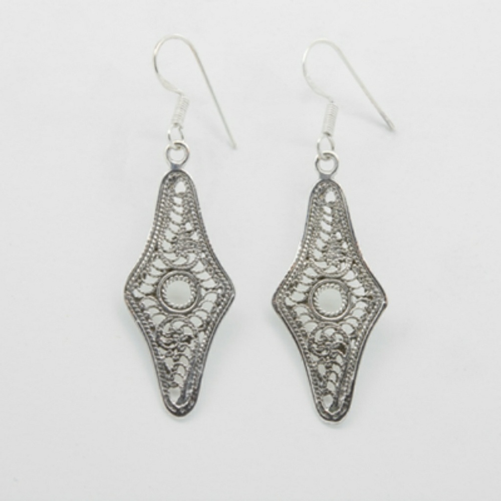 Oxidized Bali Sterling Silver Earrings